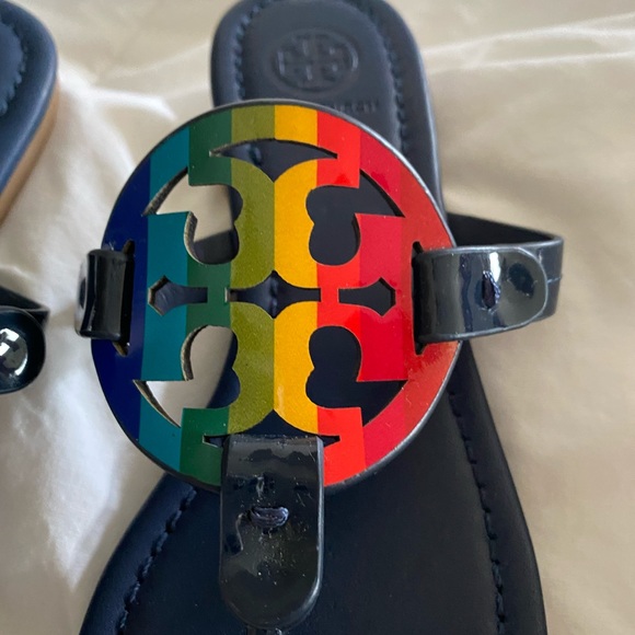 Tory Burch Miller Leather rainbow Sandals size 6 - Picture 5 of 9